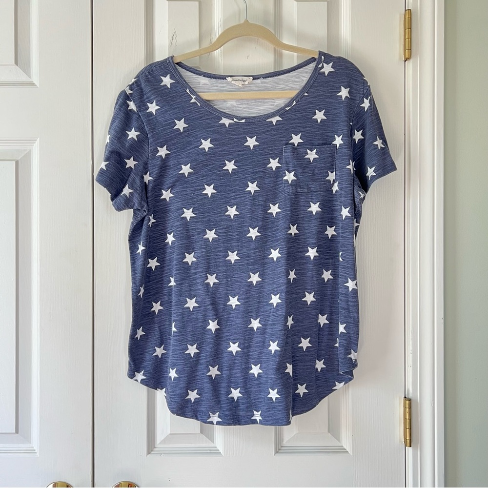 Navy Star Pattern Women's Tee